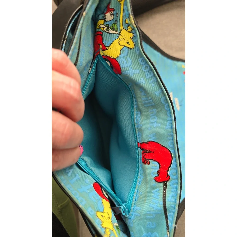 Dr Seuss Green Eggs and Ham Doe Sam I Am Blue Black Crossbody Messenger Handbag